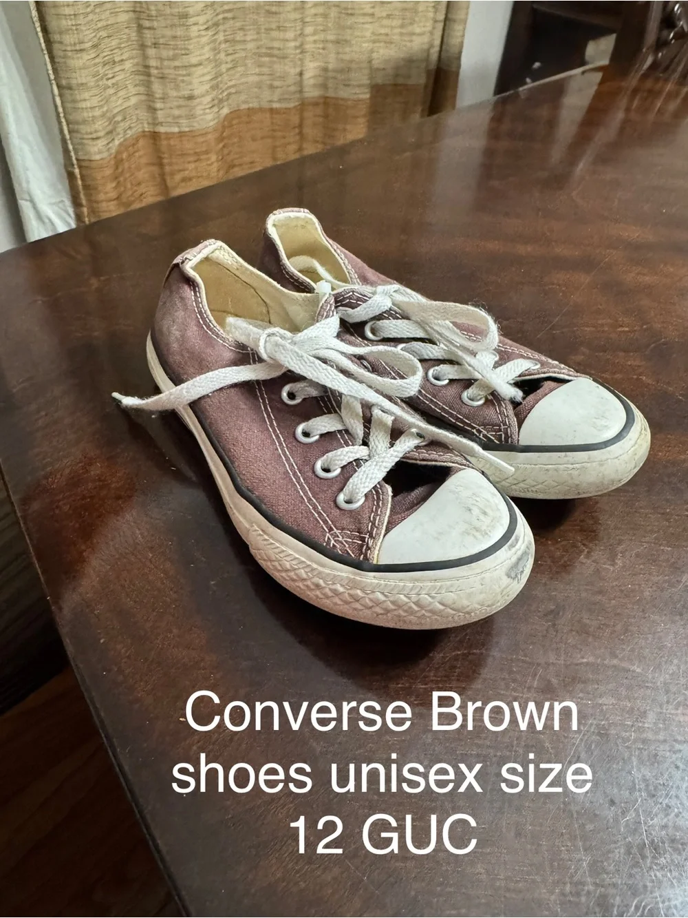 Converse Kids Low-Top Canvas Sneakers in Brown and White